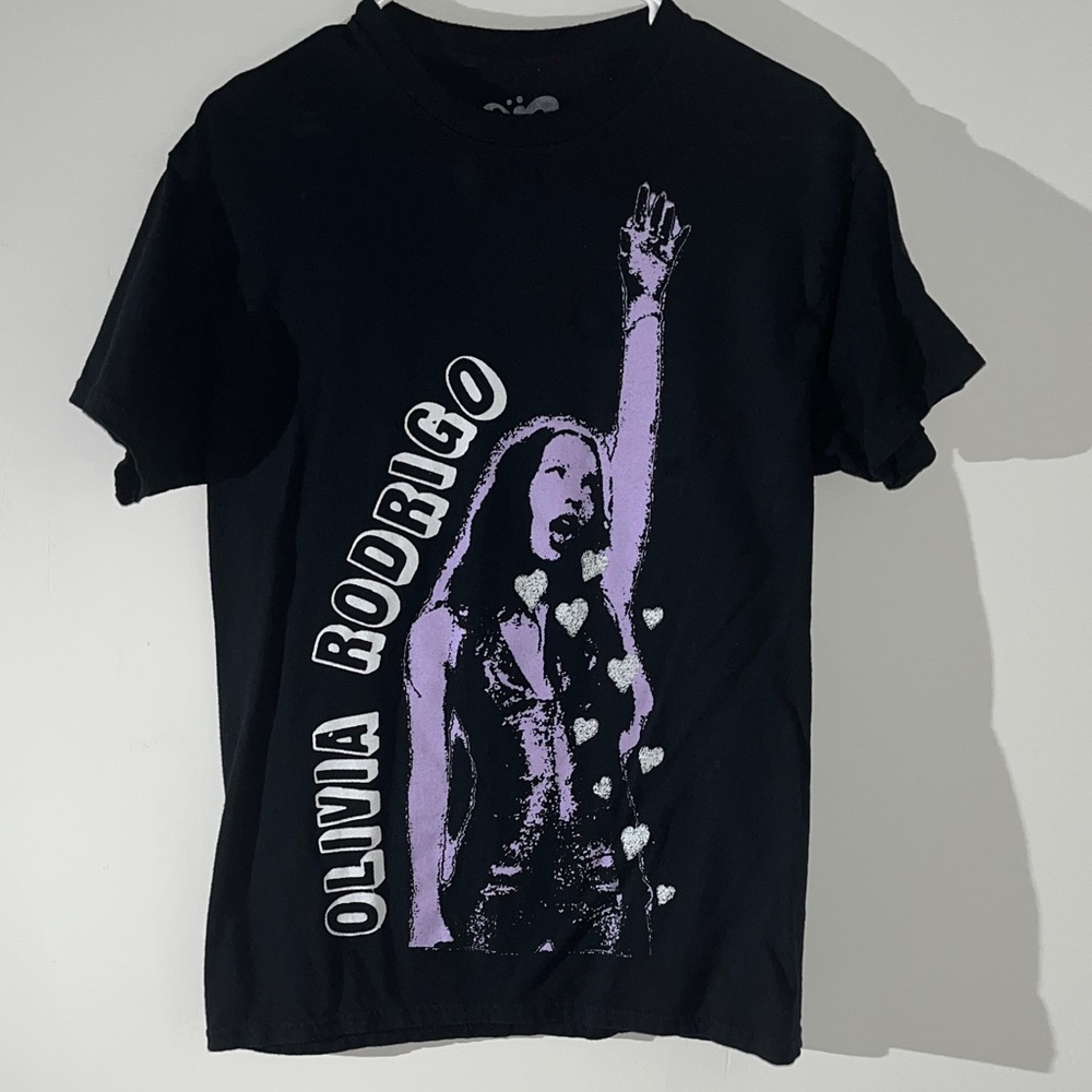 Oversized Olivia Rodrigo Black Graphic T-Shirt